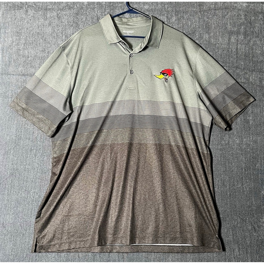 Paragon ParagonX Mr Horsepower Men's 2XL Polo Shirt Gray Striped Stretch